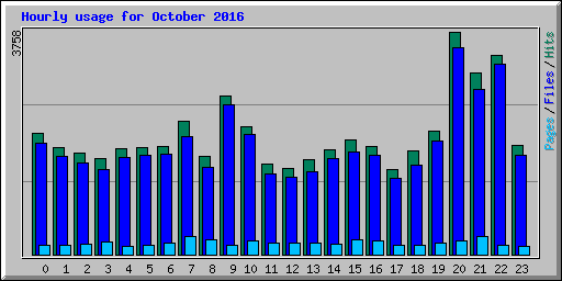 Hourly usage for October 2016