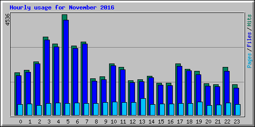 Hourly usage for November 2016