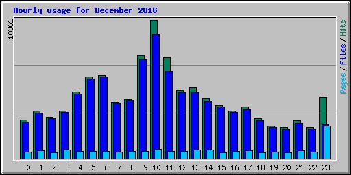 Hourly usage for December 2016