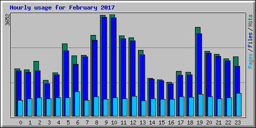 Hourly usage for February 2017