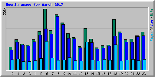 Hourly usage for March 2017